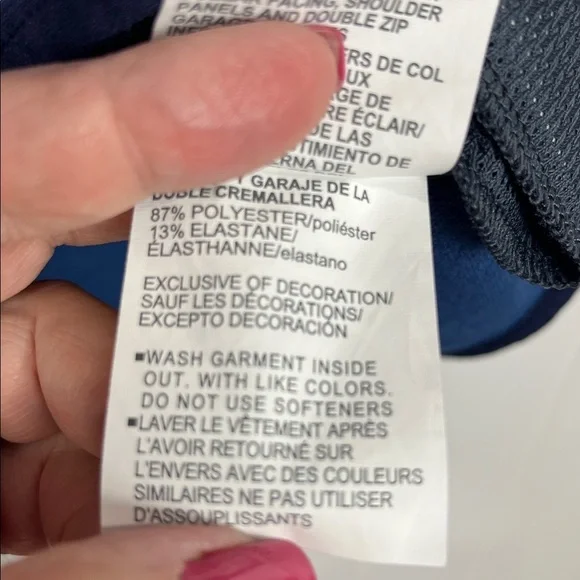 Under Armor Mens Cold Gear Jacket L Navy Blue White 1/2 Front Zip Pockets EUC - Picture 10 of 15